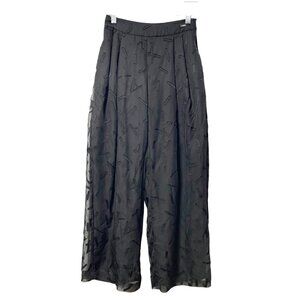 Armani Exchange Black Sheer and Lined Wide Leg Flowy Dress Pants Women's Size 0
